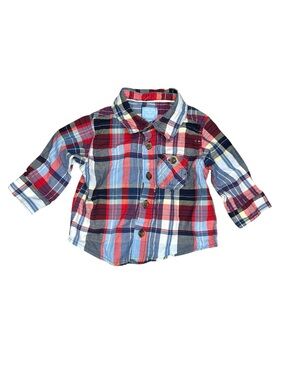 Place Multi-Color Plaid Button-Down Shirt - Red, Blue, White